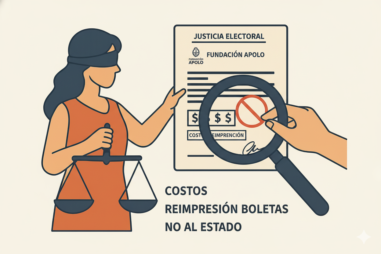 Fundación Apolo pide a la justicia electoral que los costos por la reimpresión de boletas únicas de papel no recaigan sobre el Estado Fundación Apolo pide a la justicia electoral que los costos por la reimpresión de boletas únicas de papel no recaigan sobre e